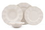 Hermia MLN24Y2694R520 Vajilla de Porcelana 24 Piezas Crema y Dorado Apta para Microondas